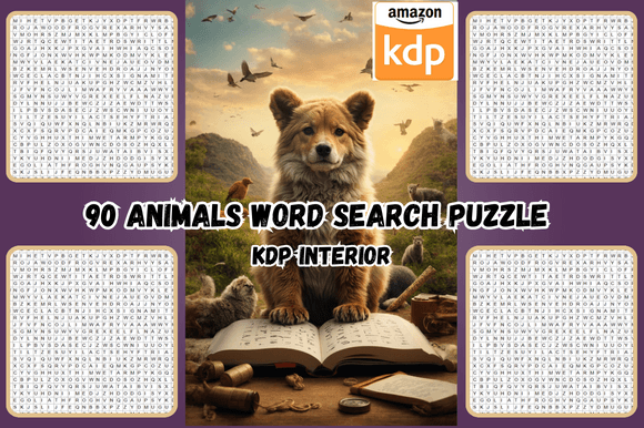 Animals Word Search Puzzles for KDP