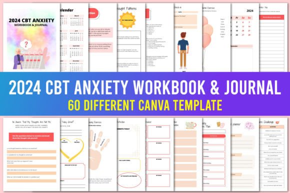CBT Workbook Templates for 2024 Anxiety Journals