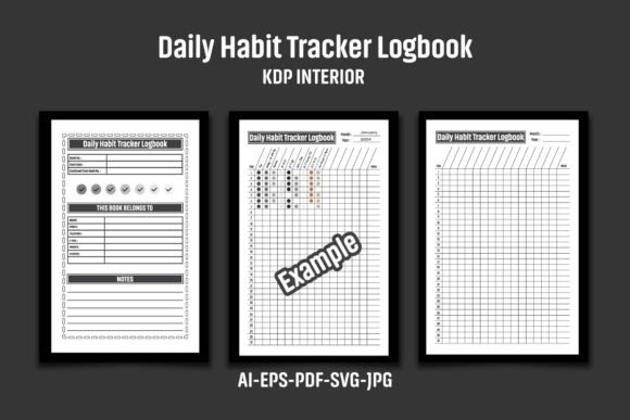 Daily Habit Tracker Logbook KDP Interior Guide