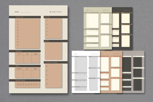 Daily Planner Vintage Retro Style Bundle