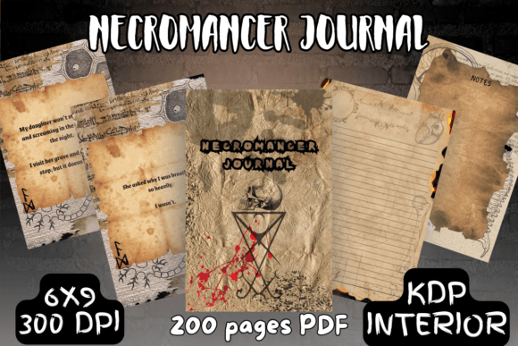 Halloween Necromancer KDP Interior & Necromancer Journal Notebook – A Full-Color Spooky Creative Companion