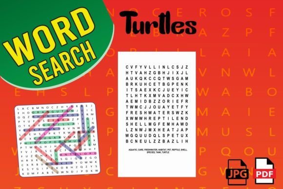 Turtles Word Search Puzzles for KDP Interiors